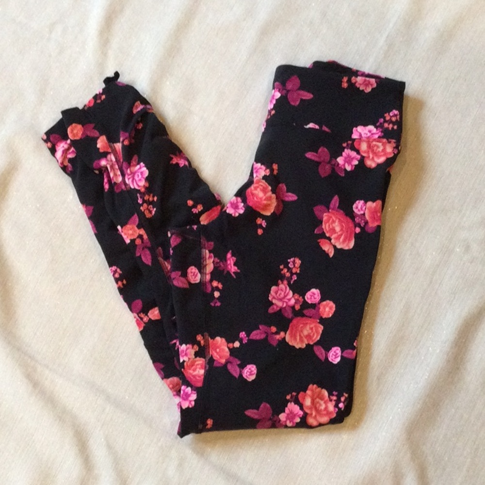 PINK Ultimate Leggings Floral Ruched M NeW
